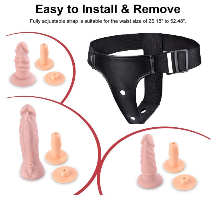 Triple Dildos Harness Strap-On Set Night Game For Homosexuals - Image 7