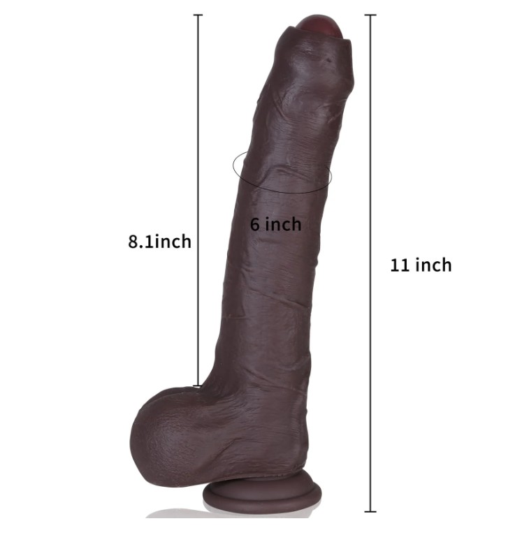 11 inches Brown Huge Foreskin Uncut Skin The Most Realistic Dildo For Women - Image 2