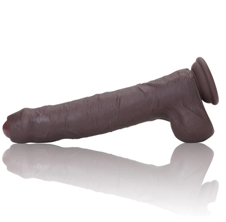 11 inches Brown Huge Foreskin Uncut Skin The Most Realistic Dildo For Women - Image 4
