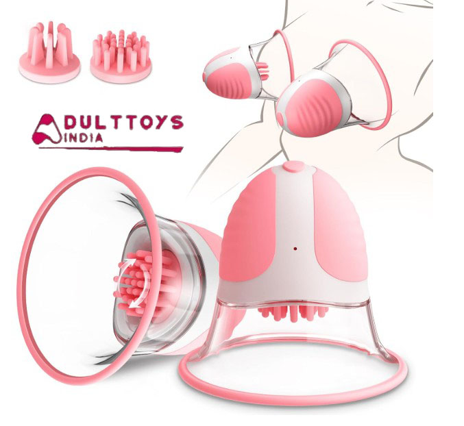 360° Vibrating Sucking Rotational Stimulation Nipple Pleasure Sex Toy Clamps- 2PCS - Image 2