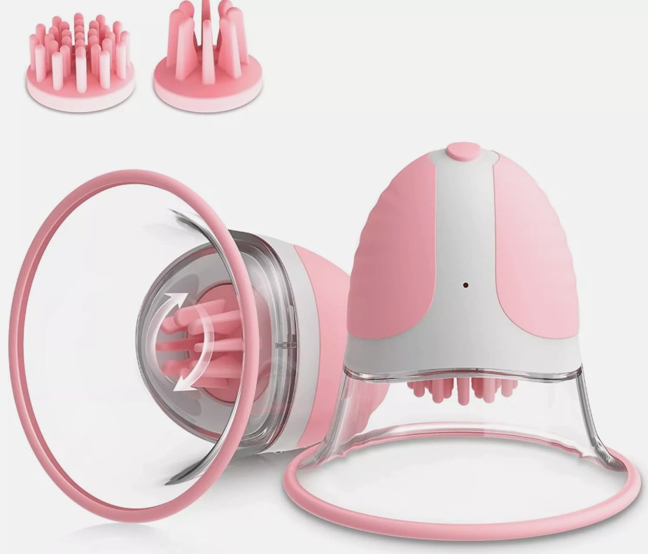 360° Vibrating Sucking Rotational Stimulation Nipple Pleasure Sex Toy Clamps- 2PCS - Image 4