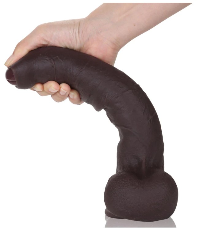 11 inches Brown Huge Foreskin Uncut Skin The Most Realistic Dildo For Women - Image 3